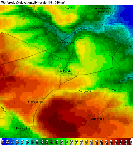 Wolferode elevation map