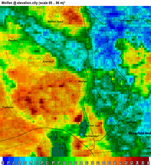 Wolfen elevation map