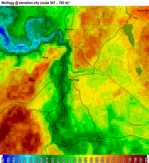 Wolfegg elevation map