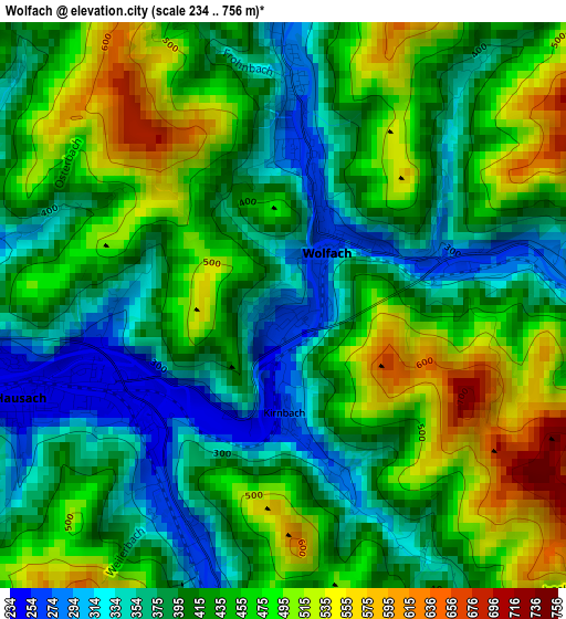 Wolfach elevation map