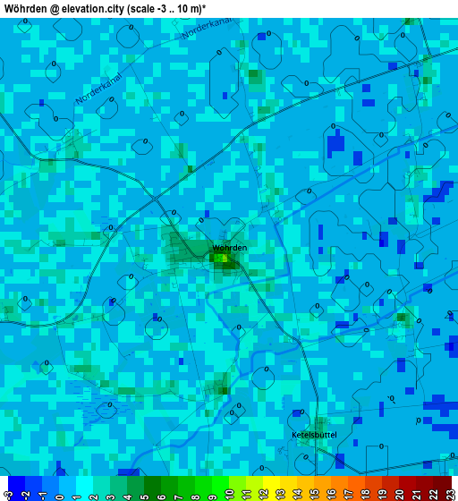 Wöhrden elevation map