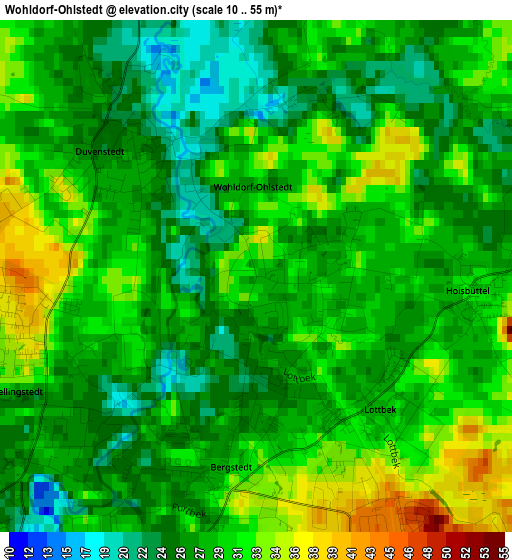 Wohldorf-Ohlstedt elevation map