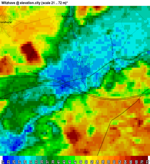 Witzhave elevation map