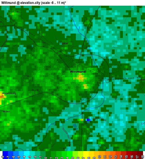 Wittmund elevation map