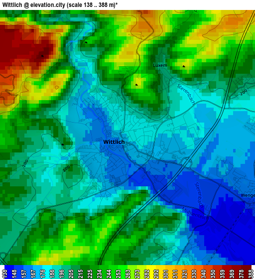 Wittlich elevation map