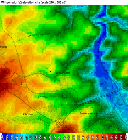 Wittgensdorf elevation map