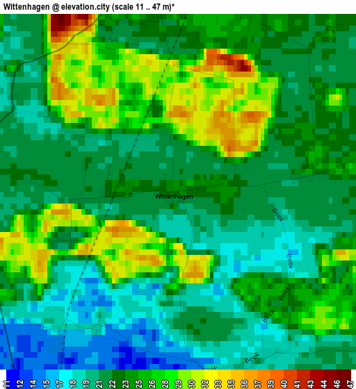 Wittenhagen elevation map