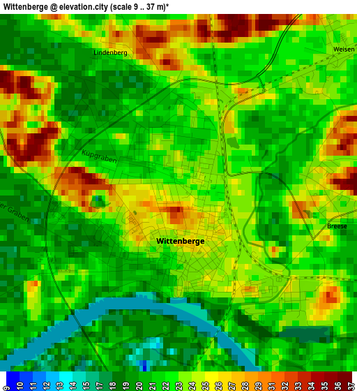 Wittenberge elevation map