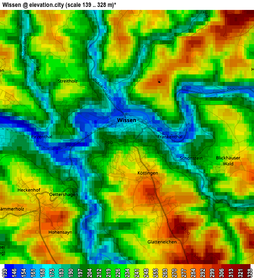 Wissen elevation map