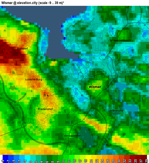 Wismar elevation map