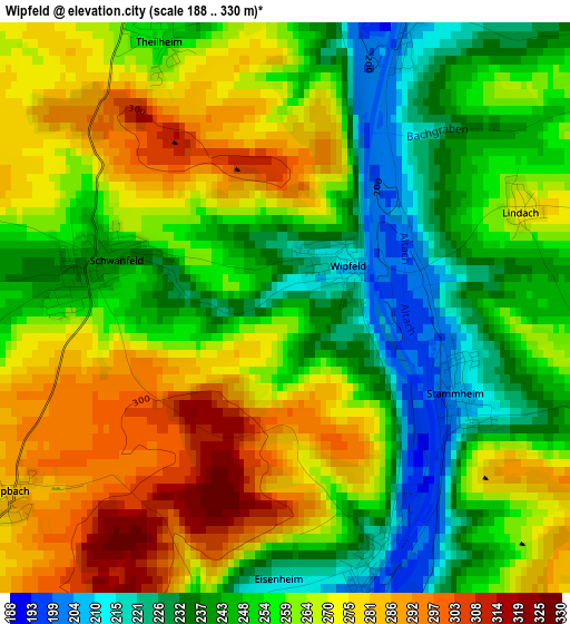 Wipfeld elevation map