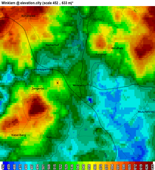 Winklarn elevation map