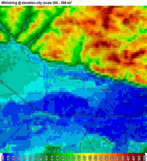 Winhöring elevation map