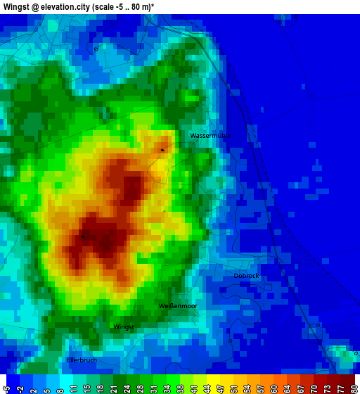 Wingst elevation map