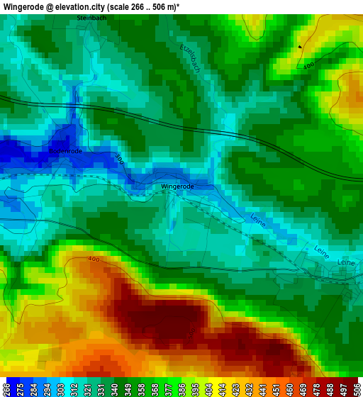 Wingerode elevation map