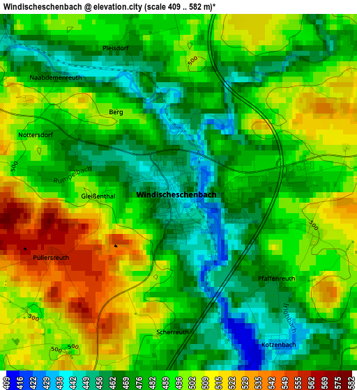 Windischeschenbach elevation map