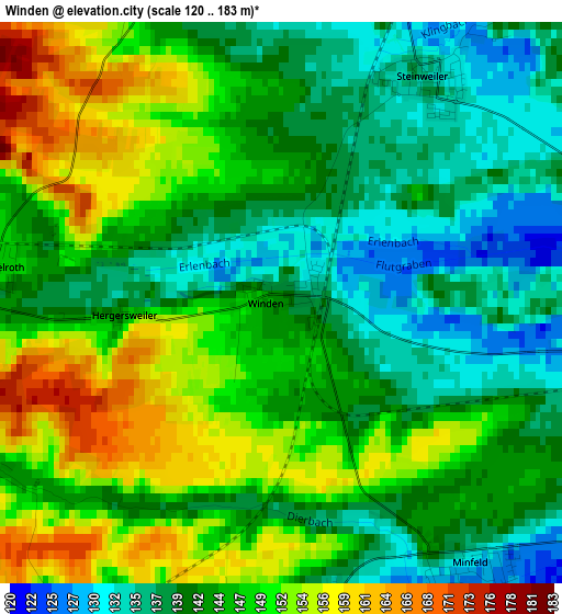 Winden elevation map