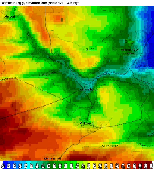 Wimmelburg elevation map