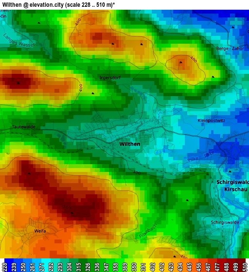 Wilthen elevation map