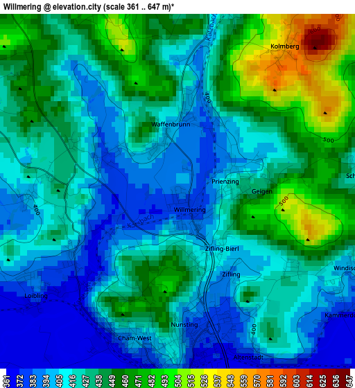 Willmering elevation map