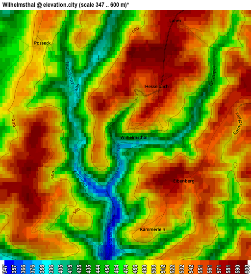 Wilhelmsthal elevation map