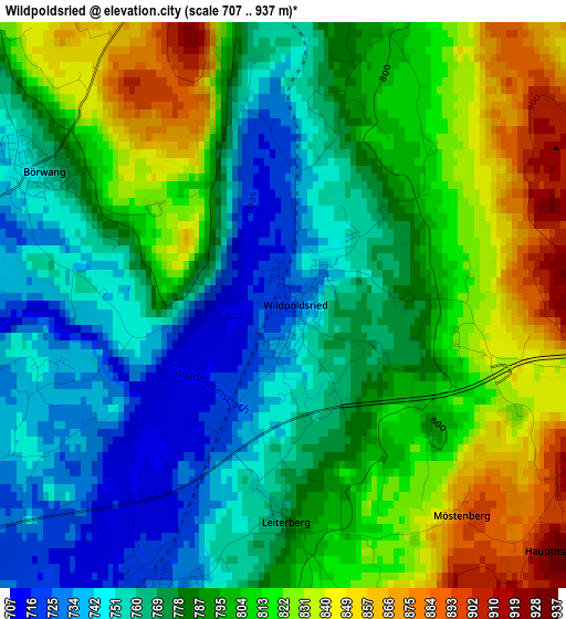 Wildpoldsried elevation map