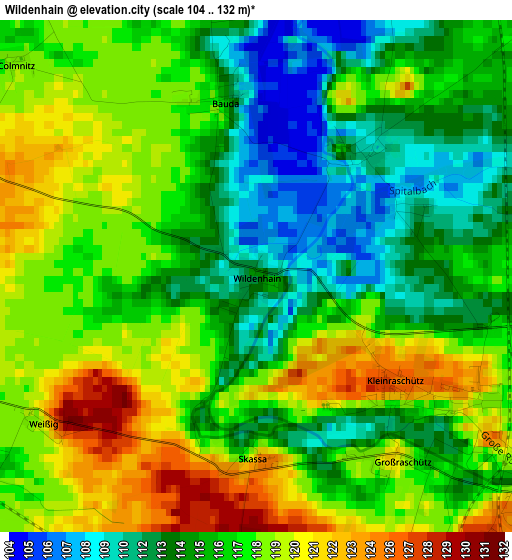 Wildenhain elevation map