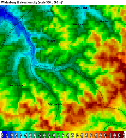 Wildenberg elevation map