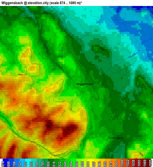 Wiggensbach elevation map