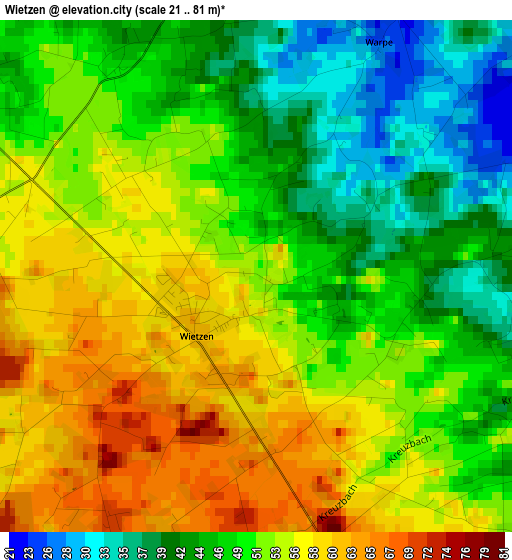 Wietzen elevation map