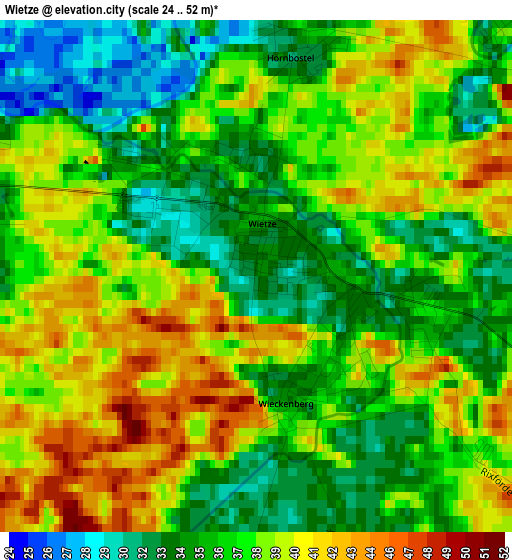 Wietze elevation map