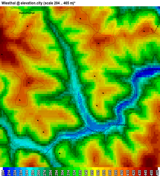 Wiesthal elevation map