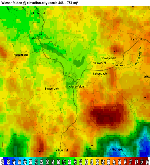 Wiesenfelden elevation map