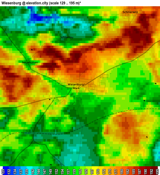 Wiesenburg elevation map