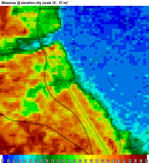 Wiesenau elevation map