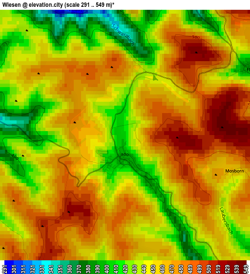 Wiesen elevation map