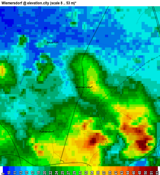 Wiemersdorf elevation map