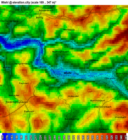 Wiehl elevation map