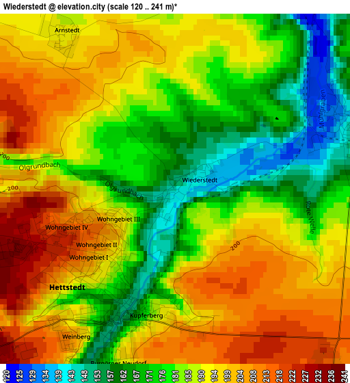 Wiederstedt elevation map