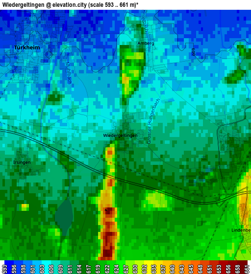 Wiedergeltingen elevation map