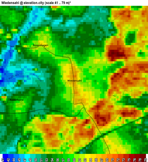 Wiedensahl elevation map