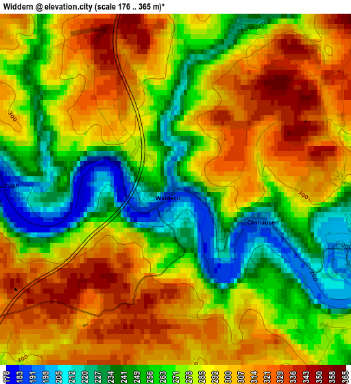 Widdern elevation map