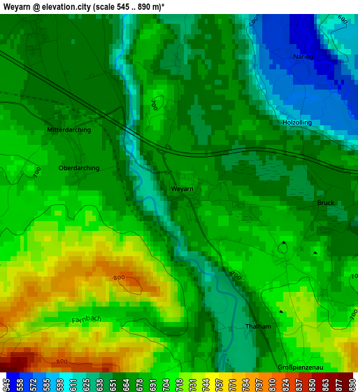 Weyarn elevation map