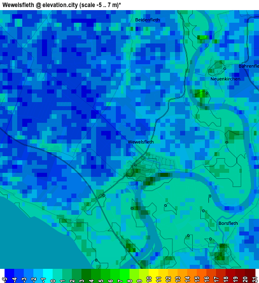 Wewelsfleth elevation map