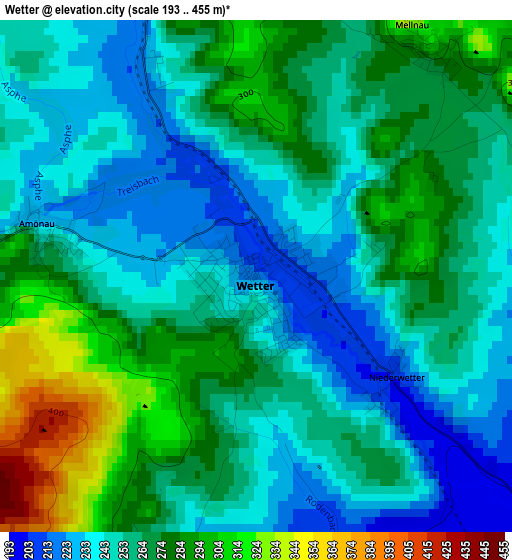Wetter elevation map