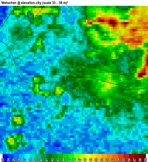 Wetschen elevation map