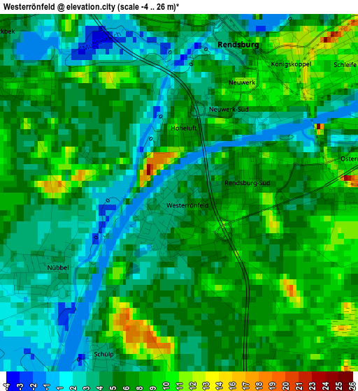 Westerrönfeld elevation map