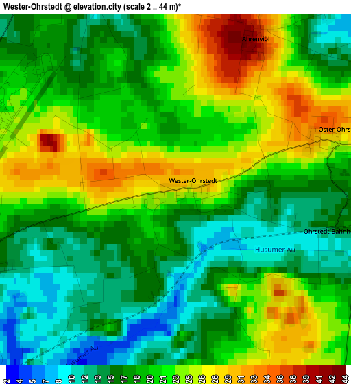 Wester-Ohrstedt elevation map