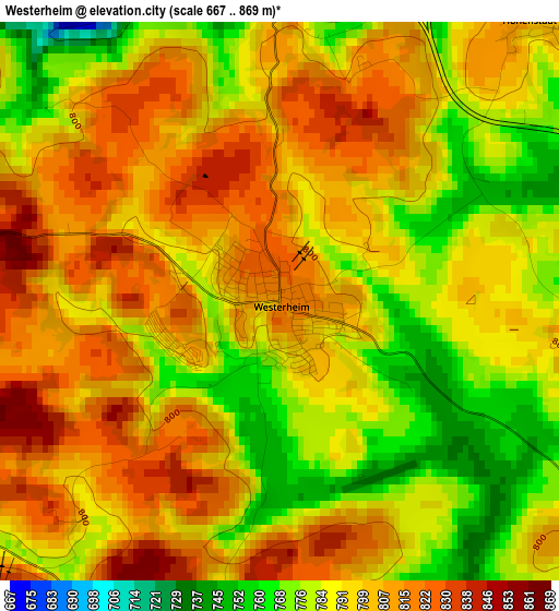 Westerheim elevation map