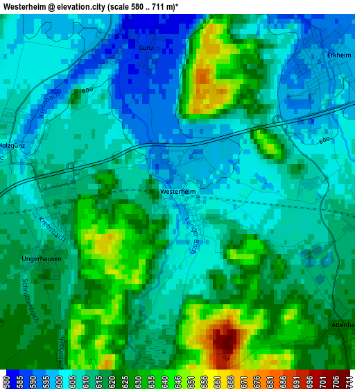 Westerheim elevation map